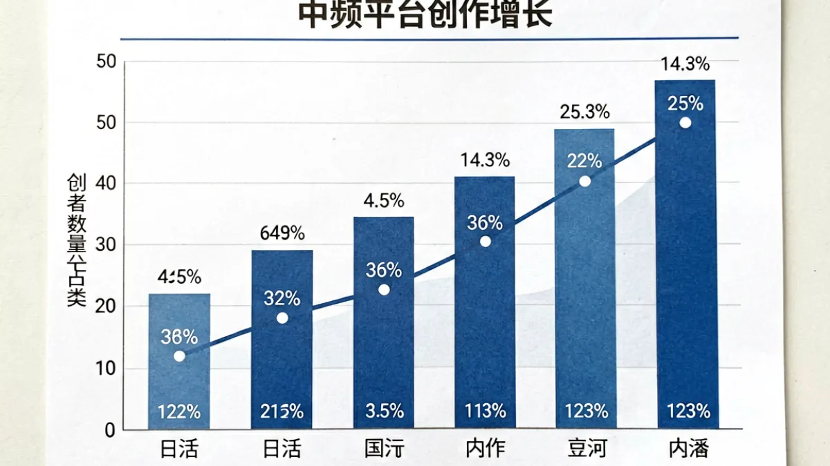 爱搞视频创作者生态月报数据可视化图表，展示日活创作者数量增长趋势